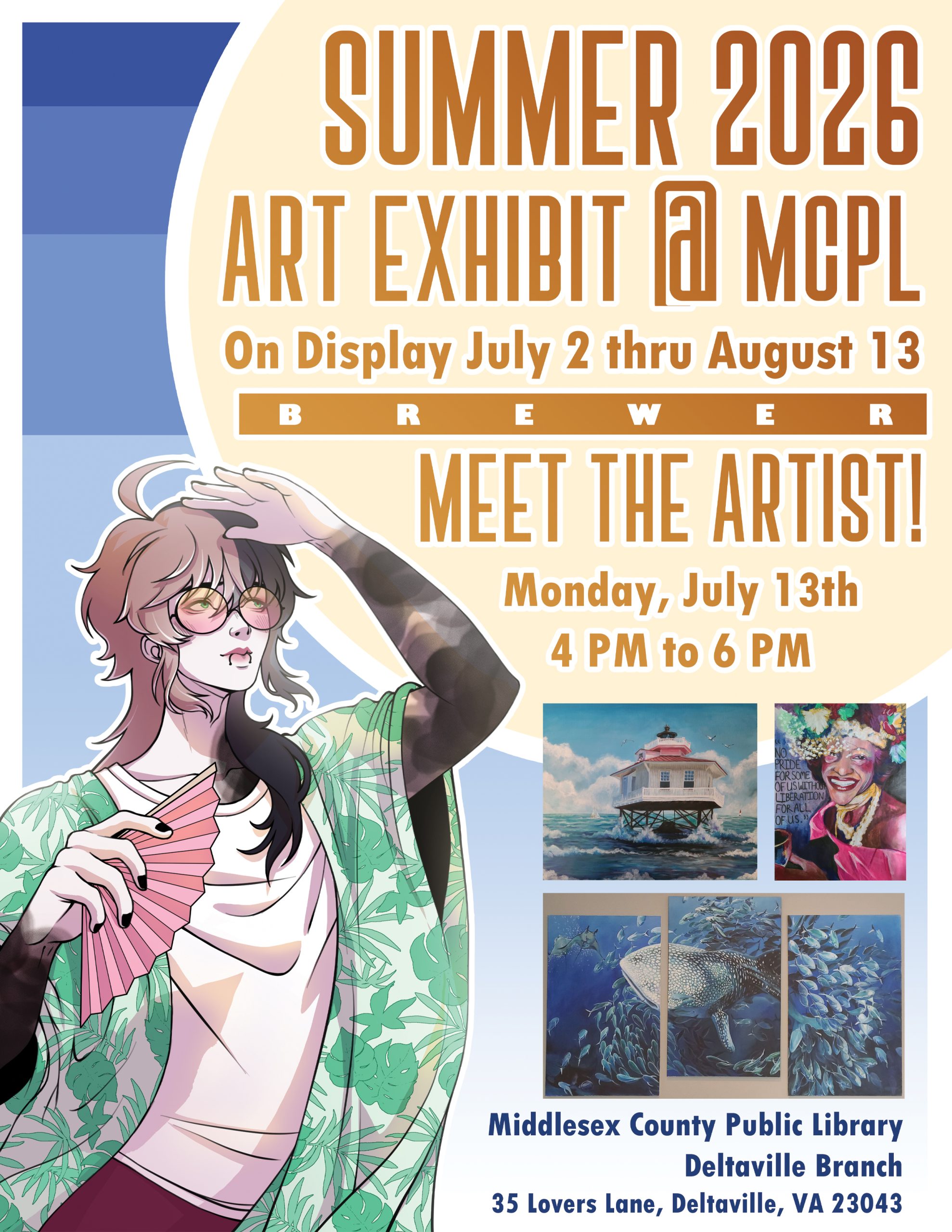 Brewer Art Exhibit at MCPL Deltaville Branch