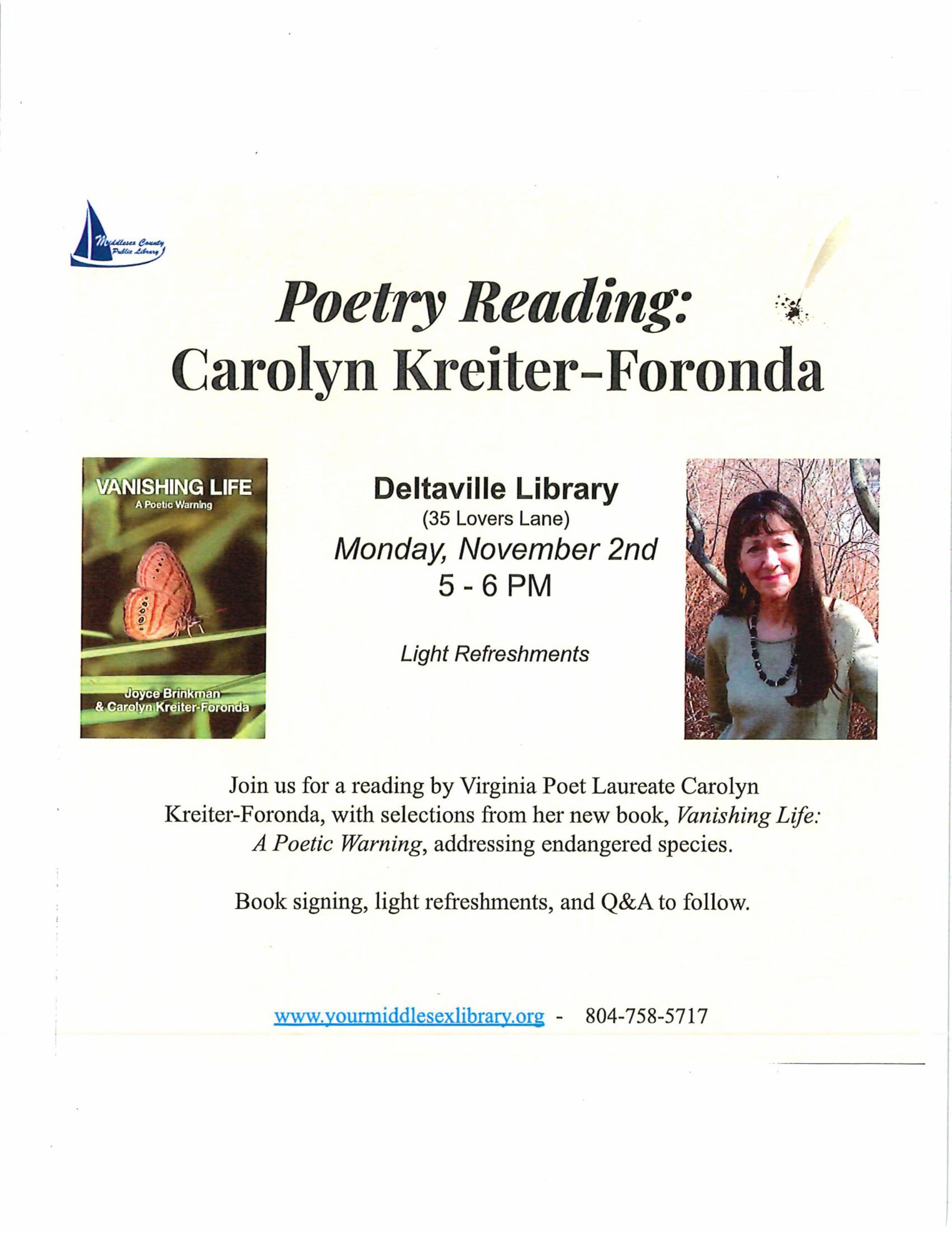 Poetry Reading: Carolyn Kreiter-Foronda